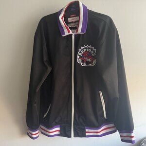 Toronto Raptors NBA Bomber Jacket Satin Mitchell Ness Basketball Mens L. -Read